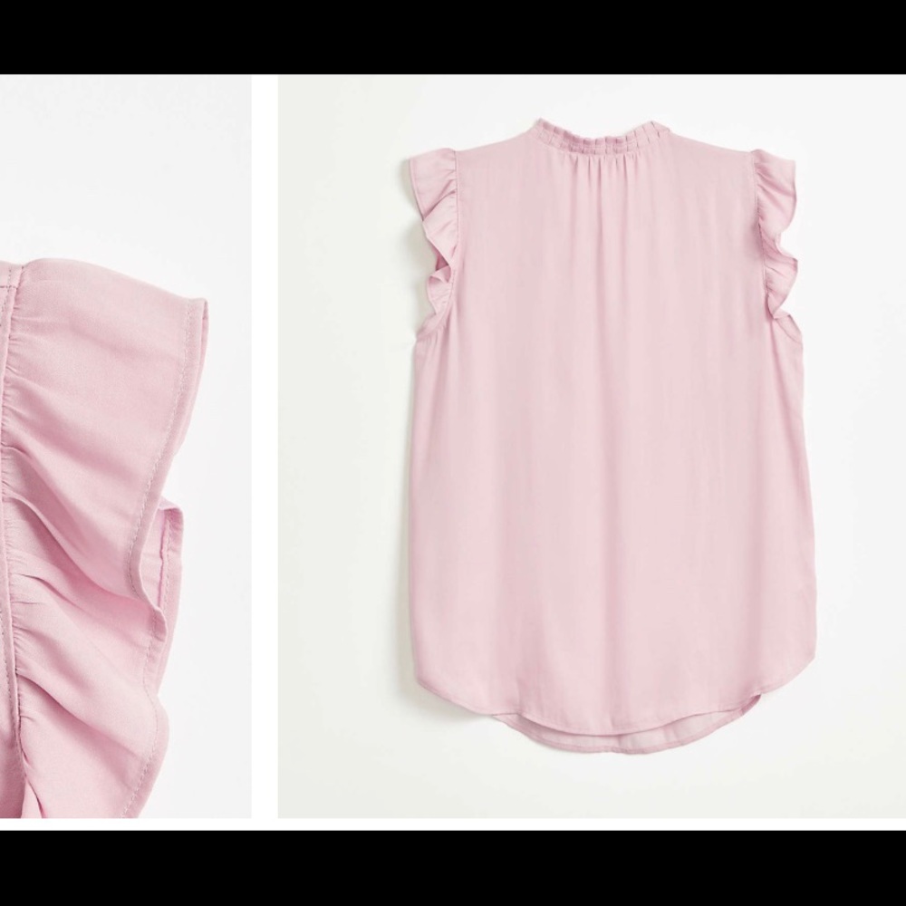 Petite Ruffle Split Neck Top - Picture 2 of 2